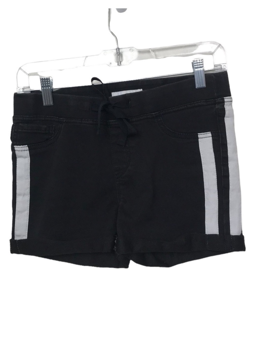 Black Daisy Side Stripe Stretch Shorts Juniors Small